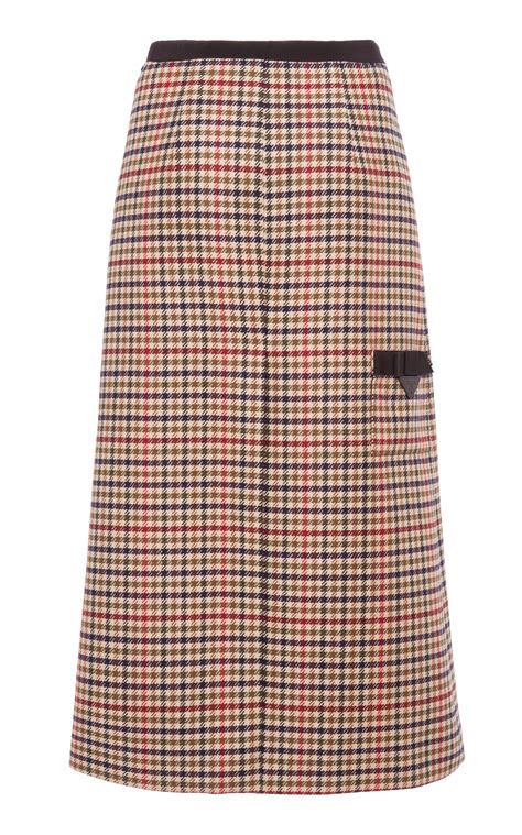 prada plaid skirt|More.